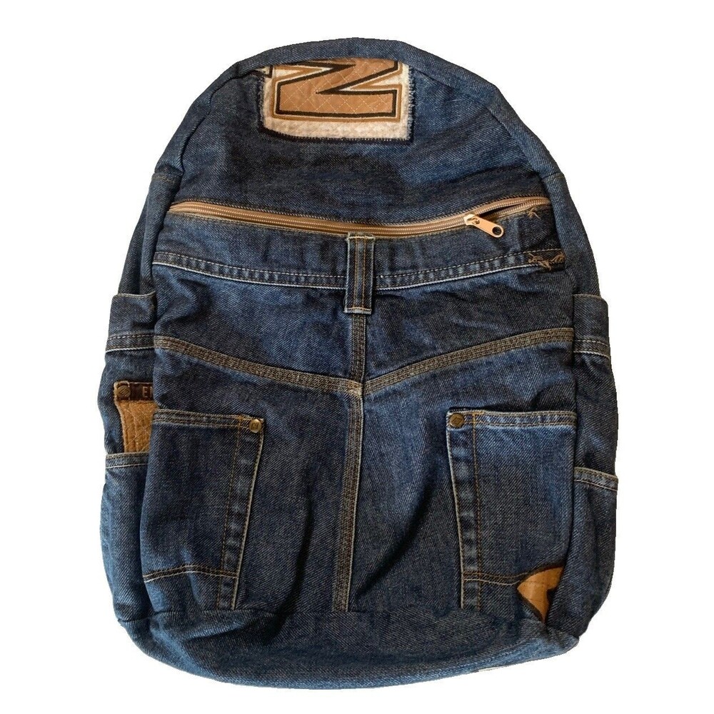 Enyce Dark Wash Blue Denim Backpack